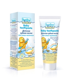 Зубная паста Babyline Детская со вкусом банана 1-4 лет 75, 1шт.