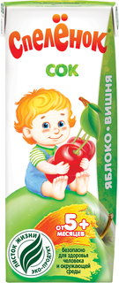 Сок Спеленок Спелёнок Яблоко и вишня с 5 мес. 200 мл, 1шт.