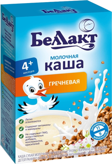 Каша Беллакт молочная гречневая (с 4 месяцев) 200 г, 1шт.