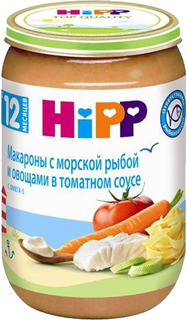 Пюре HiPP HiPP Макароны с морской рыбой и овощами в томатном соусе (с 12 месяцев) 220 г, 1шт.