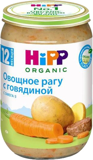 Пюре HiPP HiPP Овощное рагу с говядиной (с 12 месяцев) 220 г, 1шт.