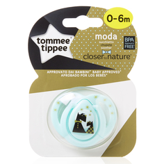 Пустышка силиконовая Tommee Tippee Moda с рождения голубая, 1шт.