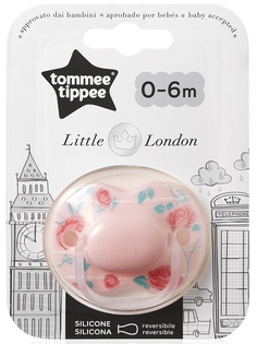 Пустышка силиконовая Tommee Tippee Лондон с рождения розовая, 1шт.