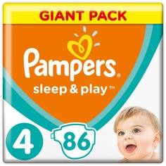 Подгузники Pampers Sleep&Play 4 (8-14 кг.) 86 шт., 1шт.