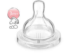 Соска Philips AVENT Classic+ силиконовая переменный поток 3 мес. (2 шт.), 1шт.