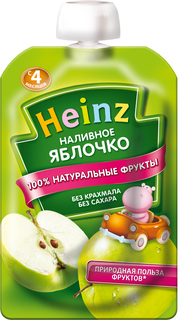 Пюре Heinz Heinz Наливное яблочко (с 4 месяцев) 100 г, 1шт.