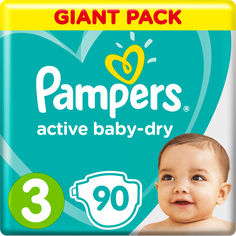 Подгузники Pampers Pampers Active Baby-Dry 3 (6-10 кг) 90 шт., 1шт.