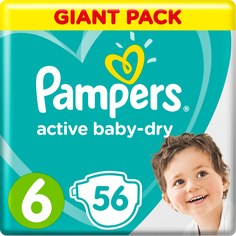 Подгузники Pampers Active Baby-Dry 6 (13-18 кг) 56 шт., 1шт.