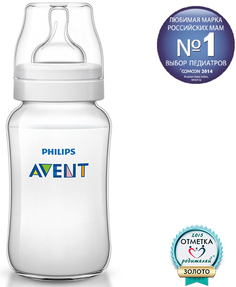 Бутылочка для кормления Philips AVENT Classic+ с силиконовой соской 3 мес.+, 330 мл., 1шт.