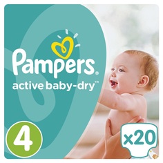 Подгузники Pampers Active Baby-Dry 4 (8-14 кг.) 20 шт., 1шт.