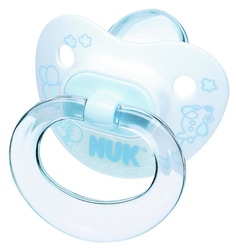 Пустышка Nuk Baby Blue ортодонтическая для сна из силикона с рождения, 1шт.