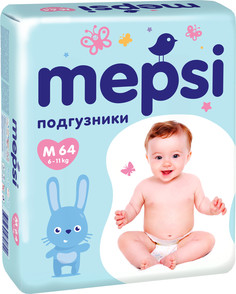 Подгузники для малышей Mepsi Mepsi подгузники M (6-11 кг) 64 шт., 1шт.