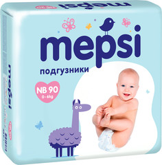 Подгузники для малышей Mepsi Mepsi подгузники NB (0-6 кг) 90 шт., 1шт.