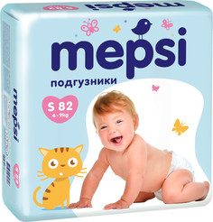 Подгузники для малышей Mepsi Mepsi подгузник S (4-9 кг) 82 шт., 1шт.