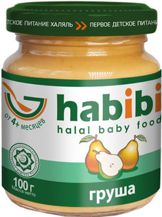 Пюре Habibi Habibi груша (с 4 месяцев) 100 г, 1 шт., 1шт.