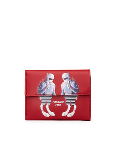 Красный кожаный кошелек с принтом Undercover