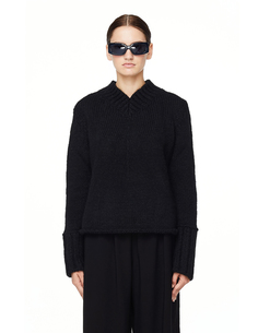 Черный свитер крупной вязки Maison Flaneur