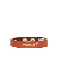Коричневый кожаный браслет с логотипом Undercover