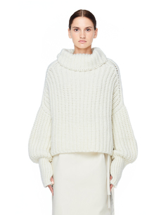 Белый свитер из шерсти альпаки Maison Flaneur