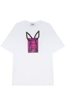 Белая футболка с принтом Msgm