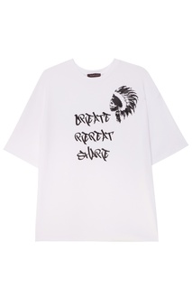 Белая футболка с надписью и принтом Chapurin