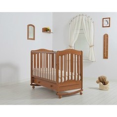 Кроватка Гандылян Ванечка колеса/качалка/ящик вишня