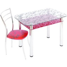 Стол обеденный Мебель из Стекла 3.4 ДП28 прозрачный красный