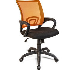 Кресло Алвест AV 214 PL (696) МК TW- сетка 455 черная/сетка 473 оранжевая