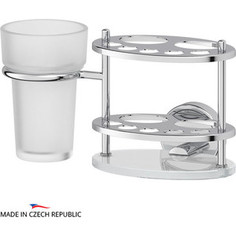 Держатель зубных щеток и пасты со стаканом FBS Luxia хром (LUX 061)