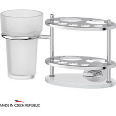 Держатель зубных щеток и пасты со стаканом FBS Vizovice хром (VIZ 061)