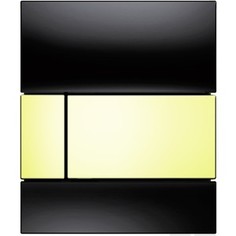 Панель смыва для писсуара TECE square Urinal стеклянная стекло чёрное, клавиша позолоченная (9242808)