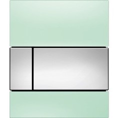 Панель смыва для писсуара TECE square Urinal стеклянная стекло зелёное, клавиша хром глянцевый (9242805)