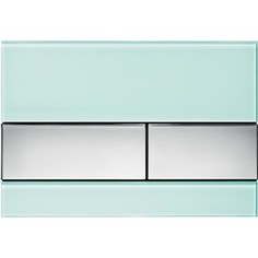 Панель смыва TECE square стекло зелёное, клавиши хром глянцевый (9240805)
