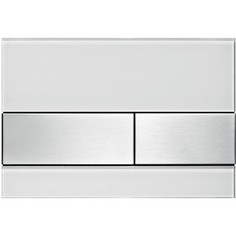 Панель смыва TECE square стекло белое, клавиши нержавеющая сталь (9240801)