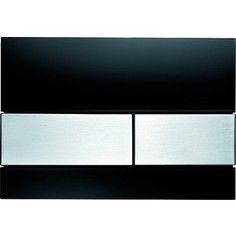 Панель смыва TECE square стекло чёрное, клавиши нержавеющая сталь (9240806)