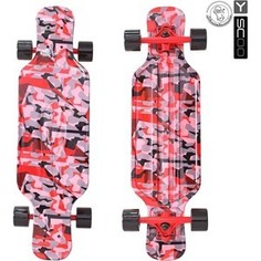 Скейтборд RT 408-Ch Longboard Shark TIR 31 пластик 79х22 с сумкой CHAOS RED/black