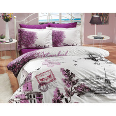 Комплект постельного белья Hobby home collection Евро, поплин, Istanbul Panaroma, фиолетовый (1501000110)