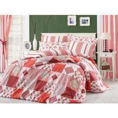 Комплект постельного белья Hobby home collection 2-х сп, поплин, Clara, красный (1607000017)
