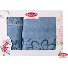 Набор из 3 полотенец Hobby home collection Dora 30x50/50x90/70x140 светло-голубой (1501001219)