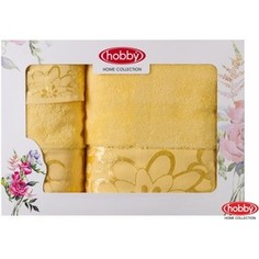 Набор из 3 полотенец Hobby home collection Dora 30x50/50x90/70x140 желтое (1501001216)