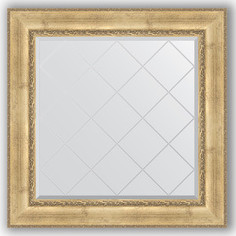 Зеркало с гравировкой Evoform Exclusive-G 92x92 см, в багетной раме - состаренное серебро с орнаментом 120 мм (BY 4342)