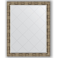Зеркало с гравировкой поворотное Evoform Exclusive-G 93x118 см, в багетной раме - серебряный бамбук 73 мм (BY 4351)