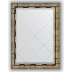 Зеркало с гравировкой поворотное Evoform Exclusive-G 63x86 см, в багетной раме - серебряный бамбук 73 мм (BY 4093)