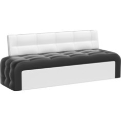 Кухонный диван Мебелико Люксор эко-кожа (черно/белый) АртМебель