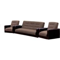 Комплект Стоффмебель (ЛМФ) (диван+ 2 кресла) Лондон рогожка микс коричневая