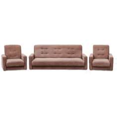 Комплект Стоффмебель (ЛМФ) (диван+ 2 кресла) Лондон-2 рогожка коричневый