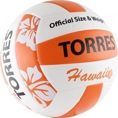Мяч волейбольный Torres любительский (для пляжа) Hawaii арт. V30075B, размер 5, бело-оранжево-черный