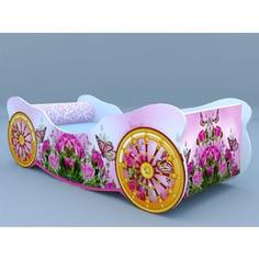 Кровать-карета Кроватки машинки Розы с бабочкой