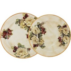 Набор тарелок: суповая + обеденная LCS Роза и малина (LCS353-RM-AL)