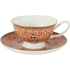 Чашка с блюдцем Anna Lafarg Stechcol Восточный дворец оранжевая (AL-13861-PIN-CS-ST)